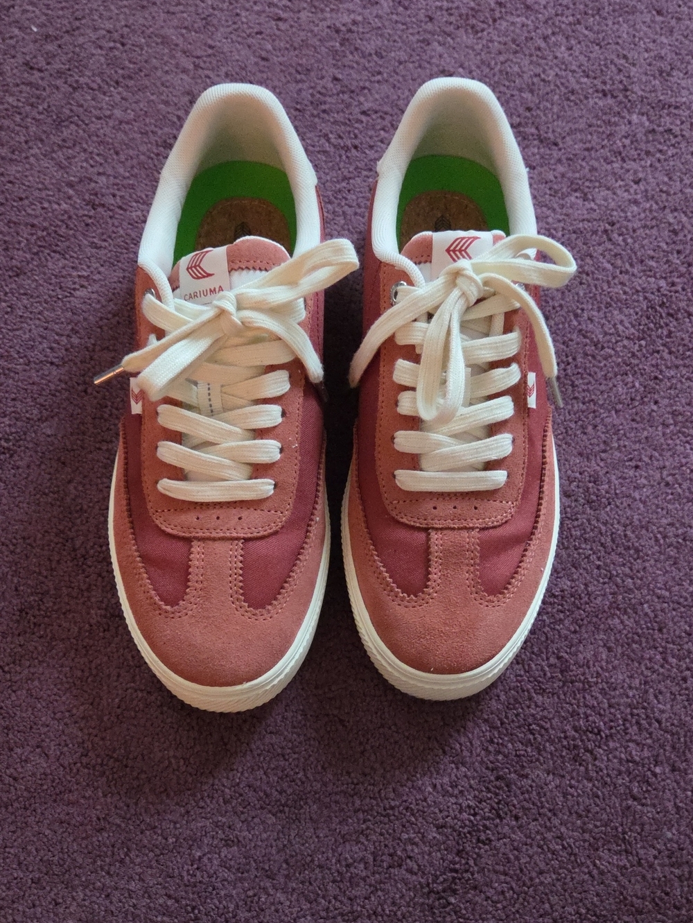 Cariuma TOCA Suede Withered Rose Nylon Dark Rose Sneakers Womens Size 10